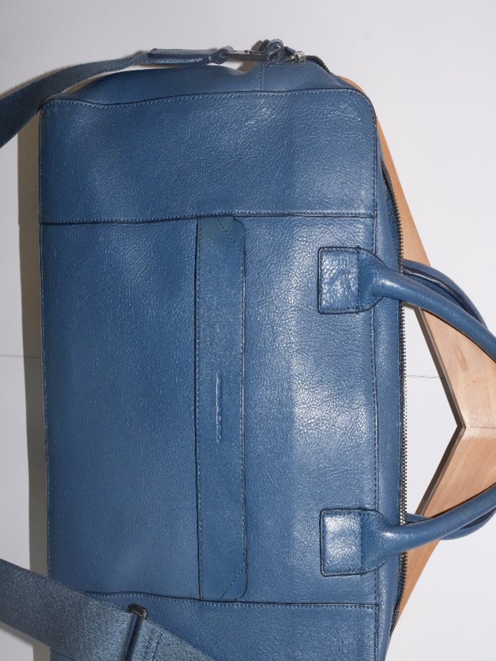 Piquadro Blue Leather Business Bag Briefcase Crossbody